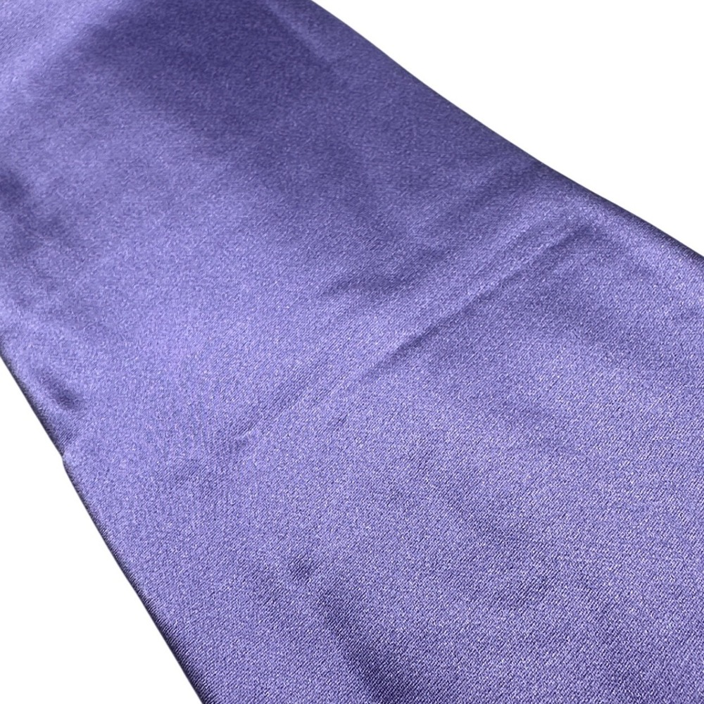 Stafford Silk Necktie Pocket Square Set Mens OS Purple New Solid Satin 63" - Picture 3 of 8